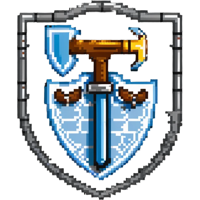 magical code shield with wrench and hammer tools emoji