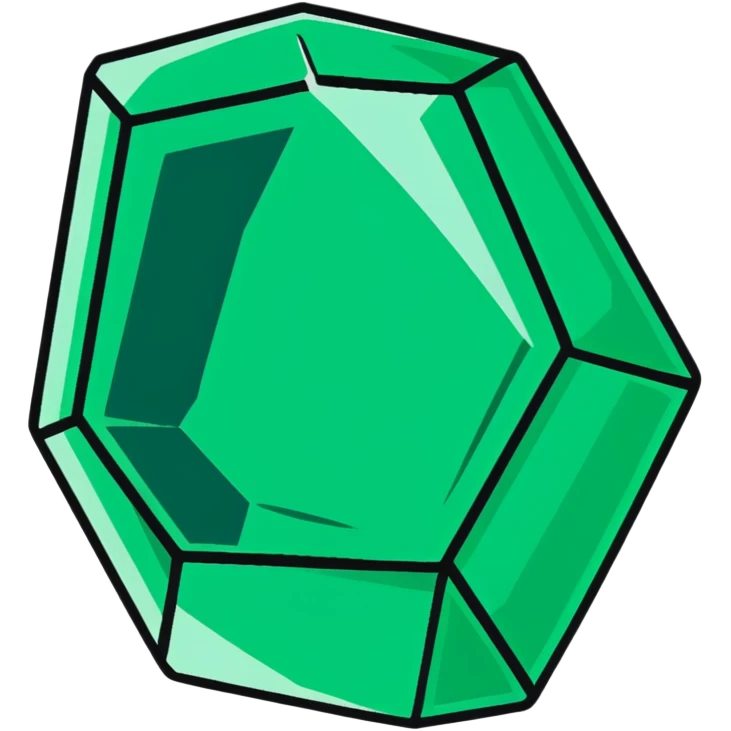 emerald gemstone with facets emoji