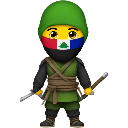 Ninja with a Kurdish flag  emoji