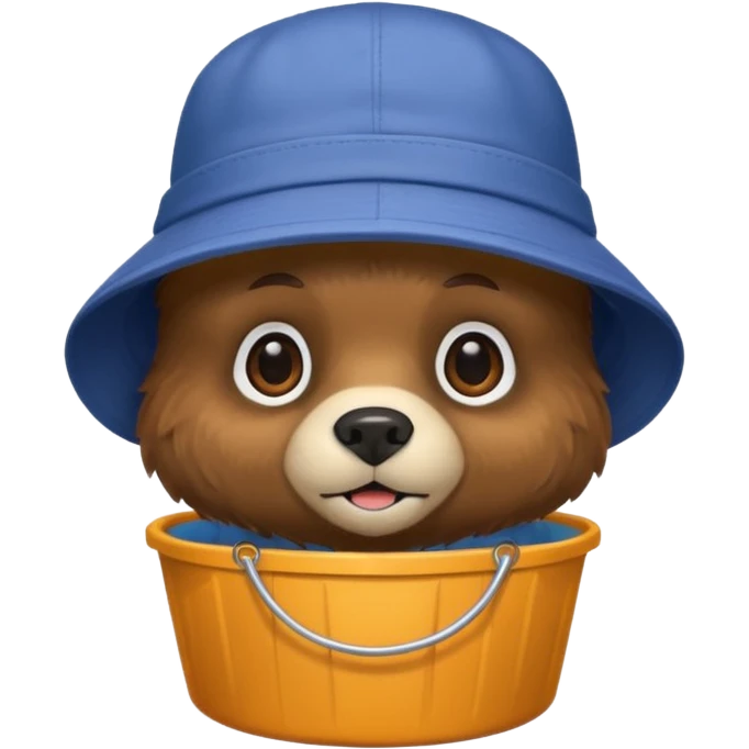 Bear with bucket hat emoji