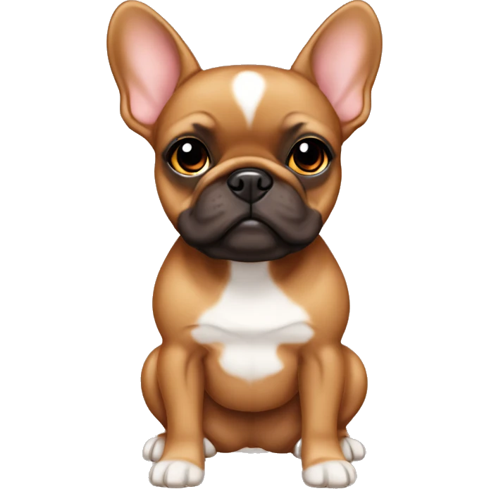 Brown red fawn frenchie girl emoji