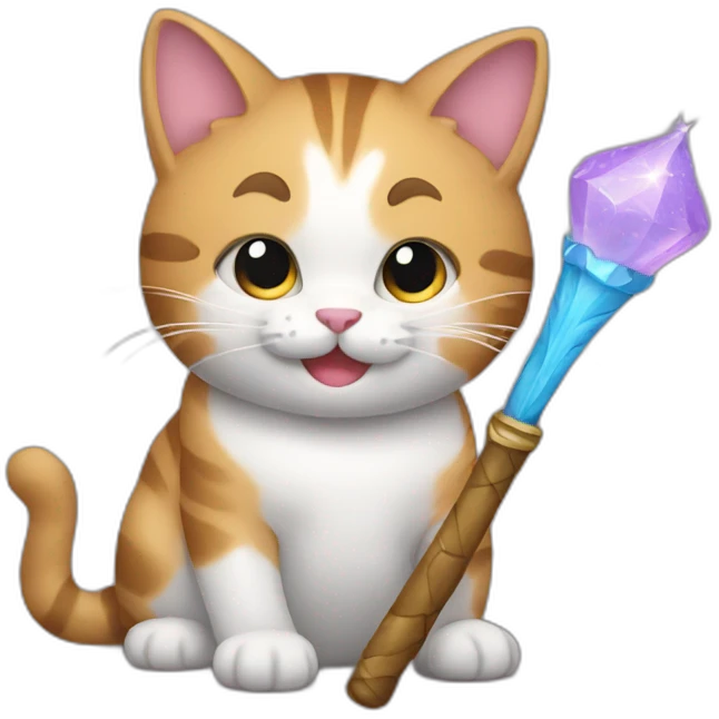 Cat holding wand  emoji