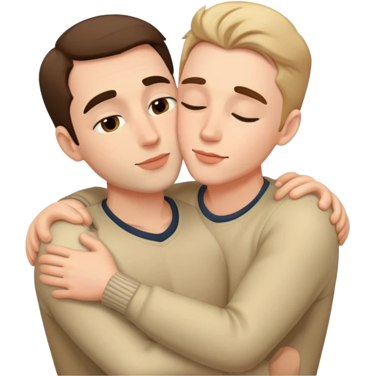 دو مرد در هال بوسه ی عاشقانه به هم emoji