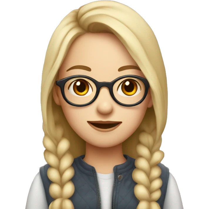 girl with fair skin wearing glasses with rosy glasses emoji