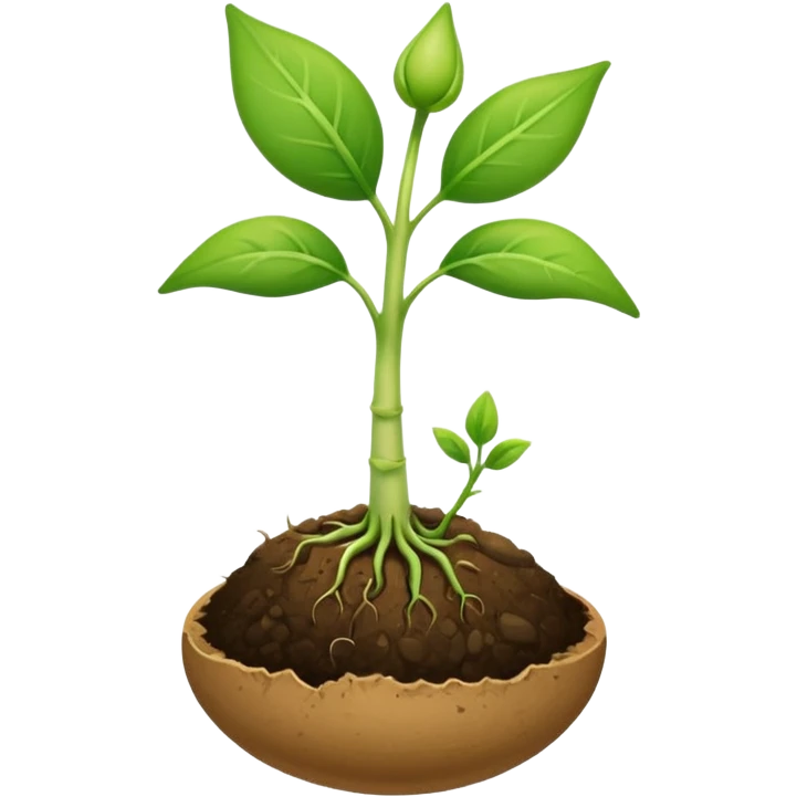 A seed germinating with a sprout sticking out of it  emoji