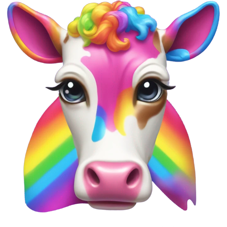 Lisa frank rainbow cow emoji