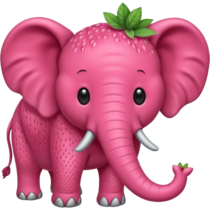 Hazme un elefante con piel de fresa emoji