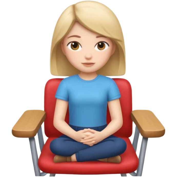 Memoji girl sitting on a chair from back emoji