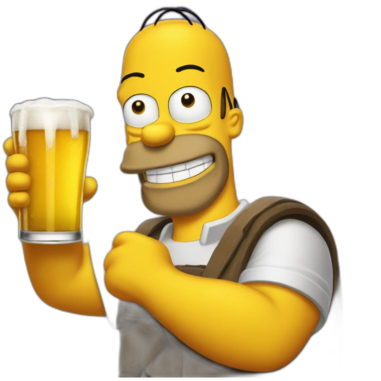 Homer simspon drink beer emoji