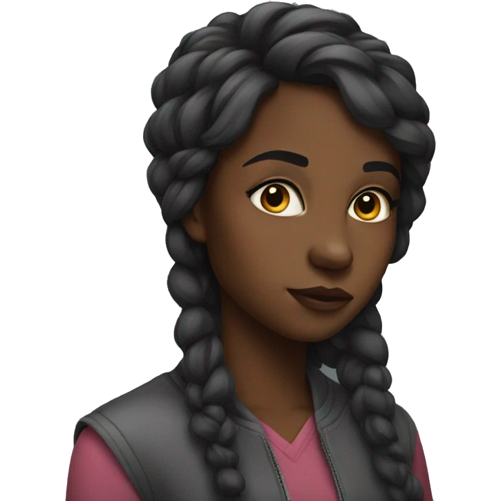 Black Girl side eyeing  emoji