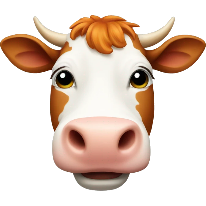 A ginger cow emoji