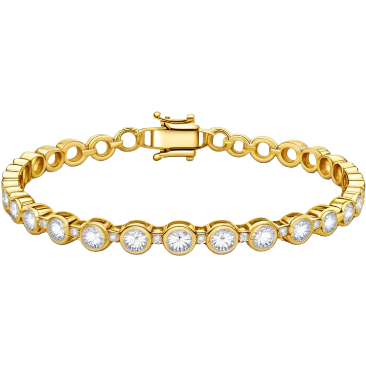 Diamond tennis bracelet yellow gold emoji