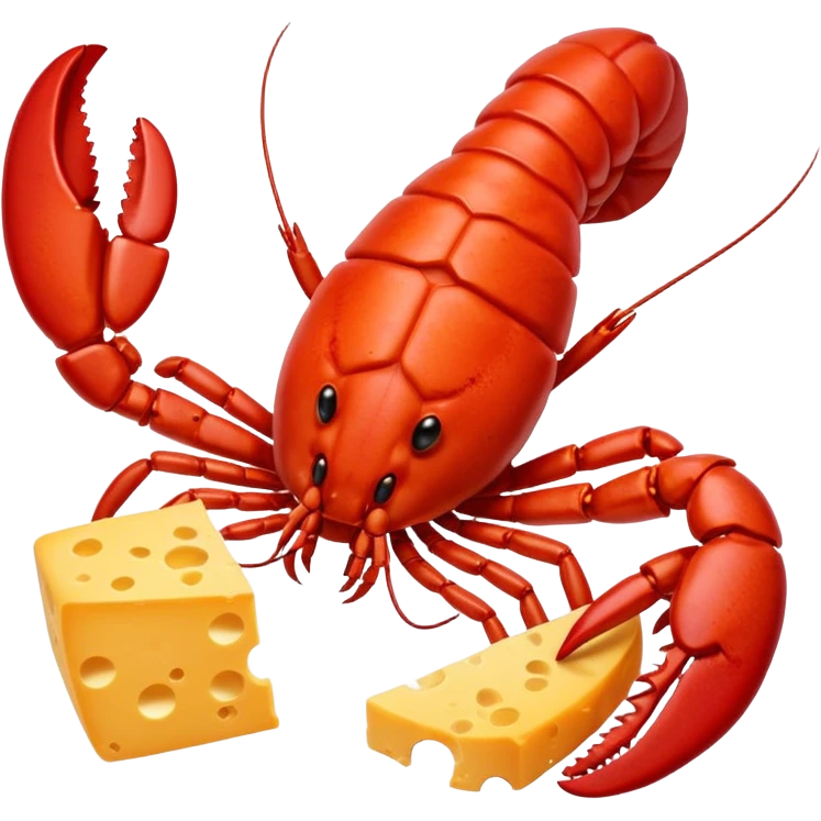 Lobster holding a piece of cheese emoji