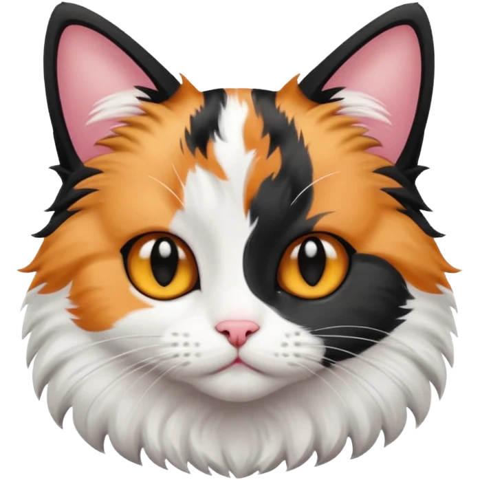 Cute cat black and white stain emoji