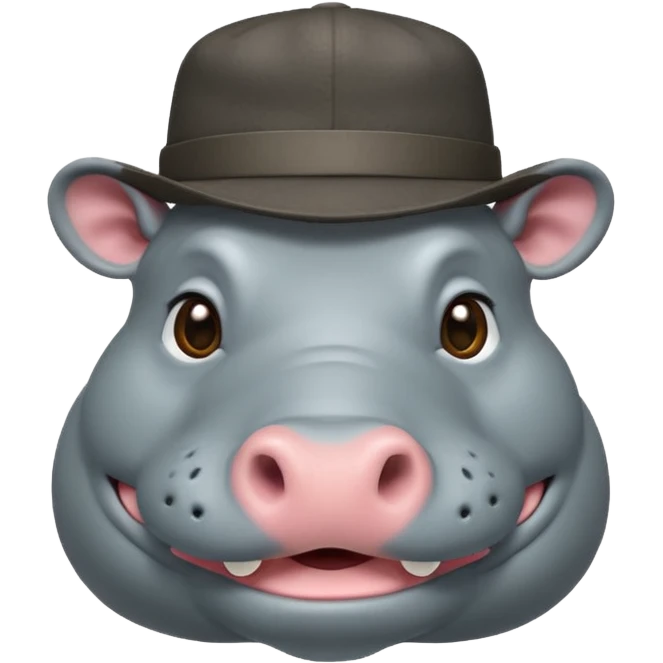 hipoptamus wearing hat emoji