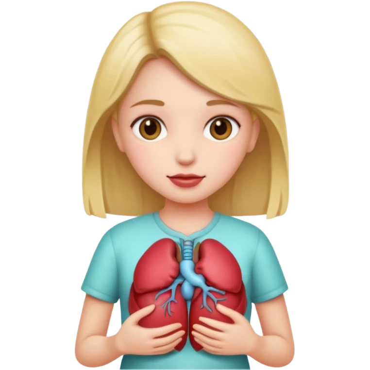 a girl holding her organs  emoji