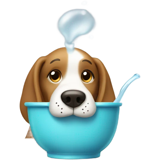 Dog sipping emoji