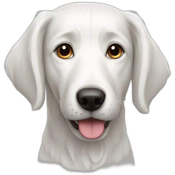 White dog with long face emoji