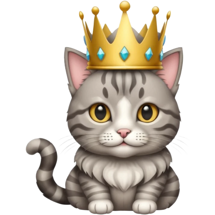 folded ears cat with crown  emoji