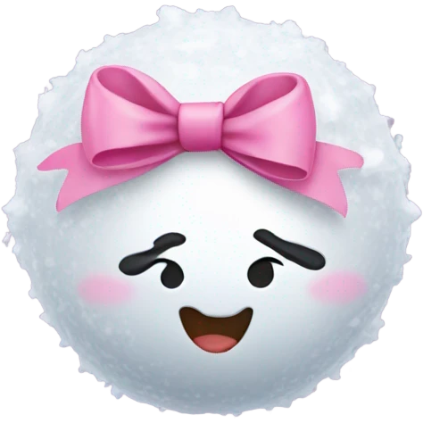 Snowball with a pink bow  emoji