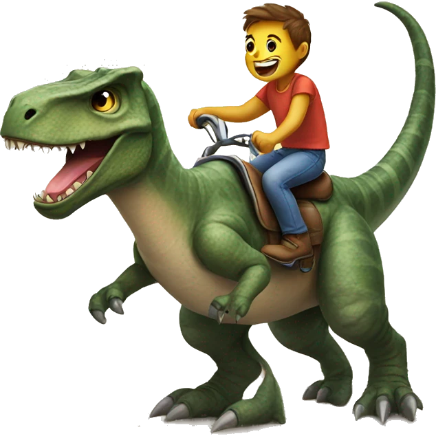 Cat riding a dinosaur  emoji