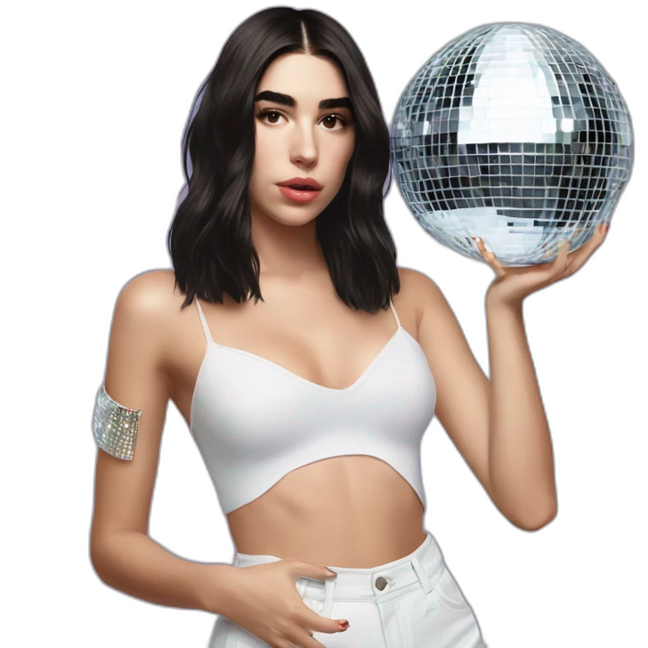Dua Lipa holding a disco ball emoji