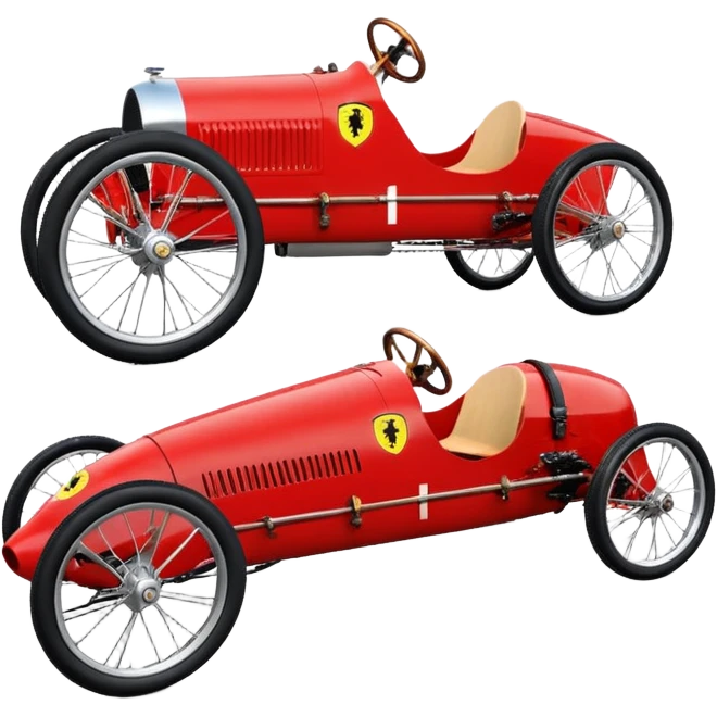 1927 Ferrari racing retro cyclekart with advanced suspension and steering system  emoji