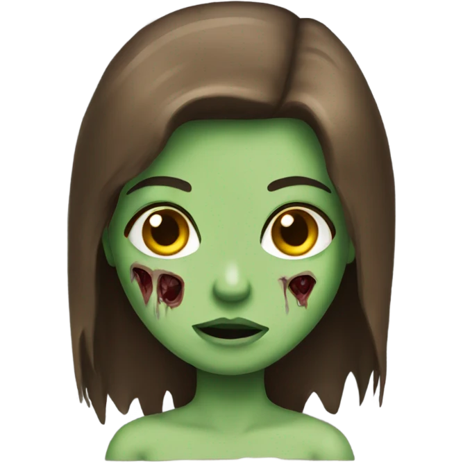 girl zombie with brown hair emoji emoji