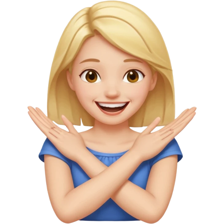arms crossed holding neck laughing girl  emoji