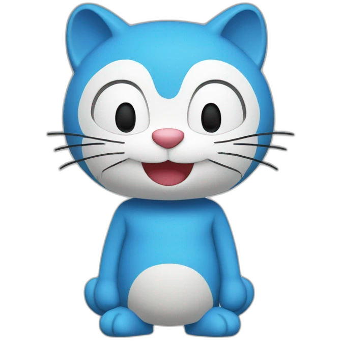 doraemon, 3/4 view emoji