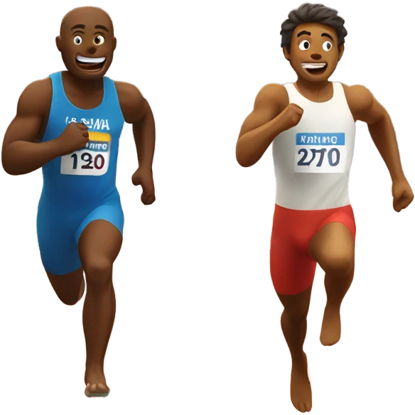 a human racing a bear  emoji