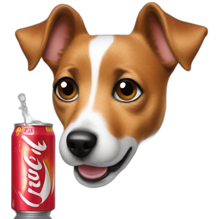 dog Jack Russell Terrier drinks energy drink emoji
