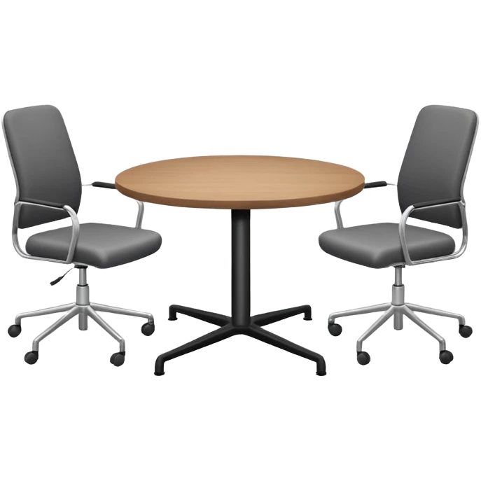 table and three office chairs emoji