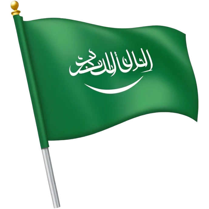 Saudi Arabian flag with green background and white script emoji