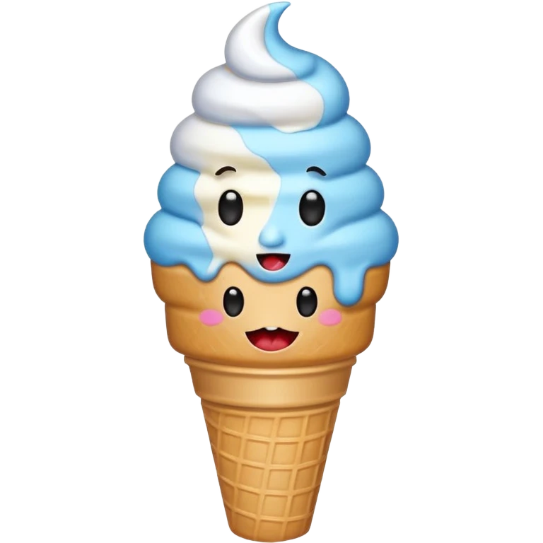 Icecream with a face eating icecream emoji