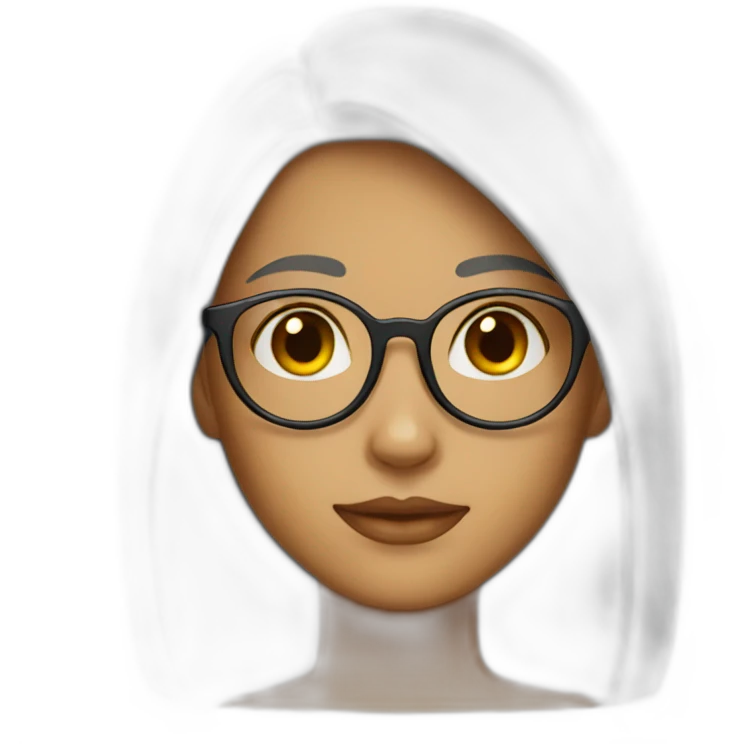 GIRL ROUND GLASSES STRAIGH HAIR emoji