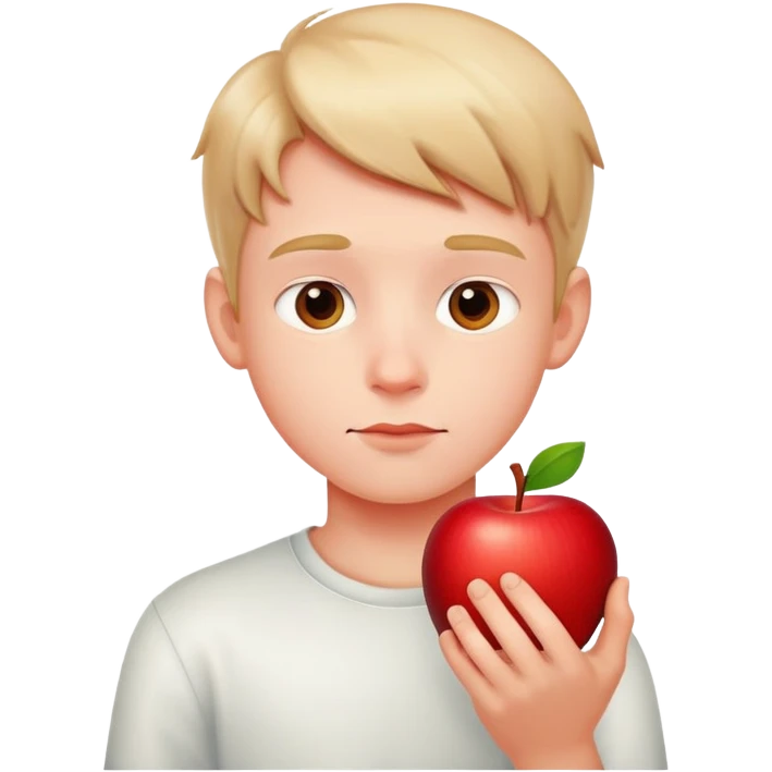boy with apple emoji