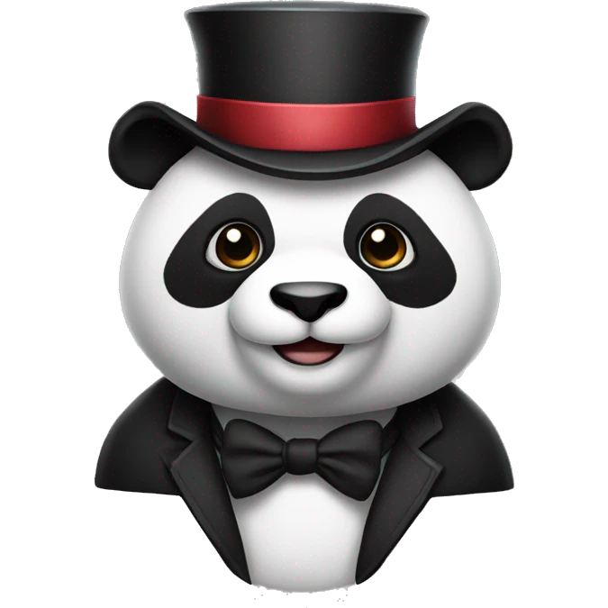 Panda with a top hat emoji