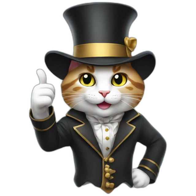 Magician cat thumbs up emoji