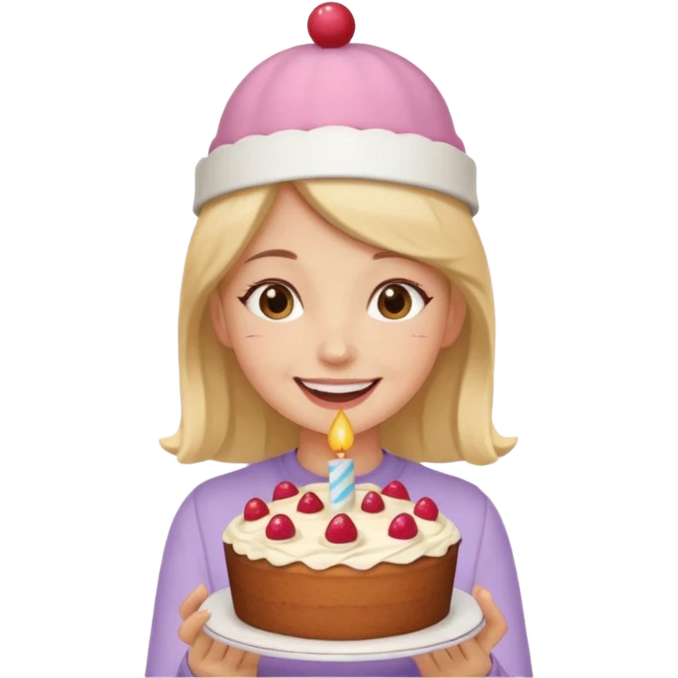 I want a girl having cake in her cake emoji