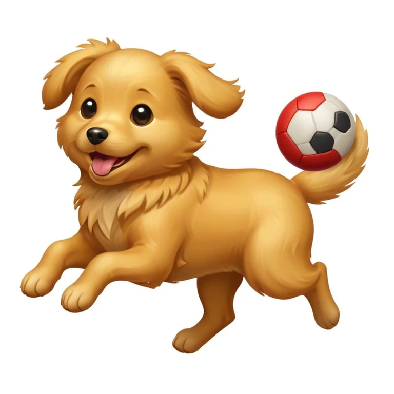 happy dog running after ball emoji