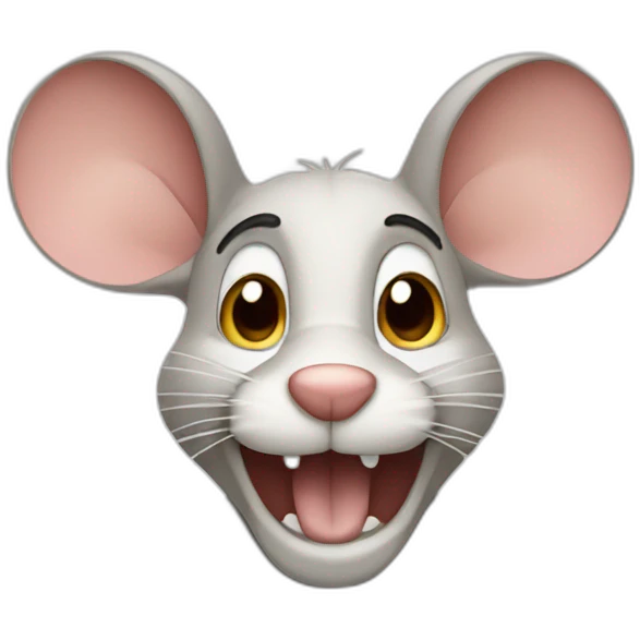jerry mouse cartoon with moustache emoji