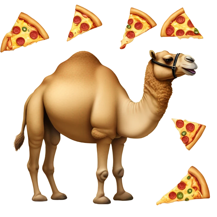 Camel eating pizza emoji