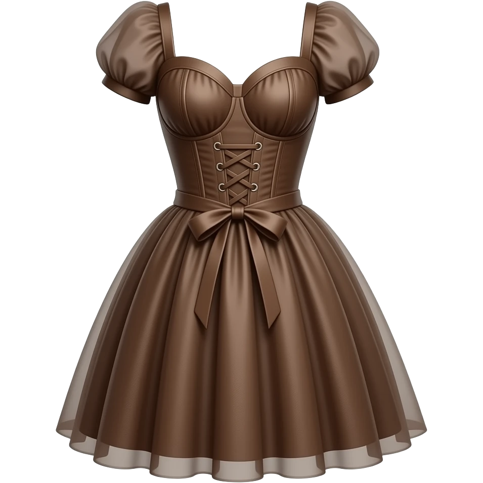 brown mesh corset dress emoji