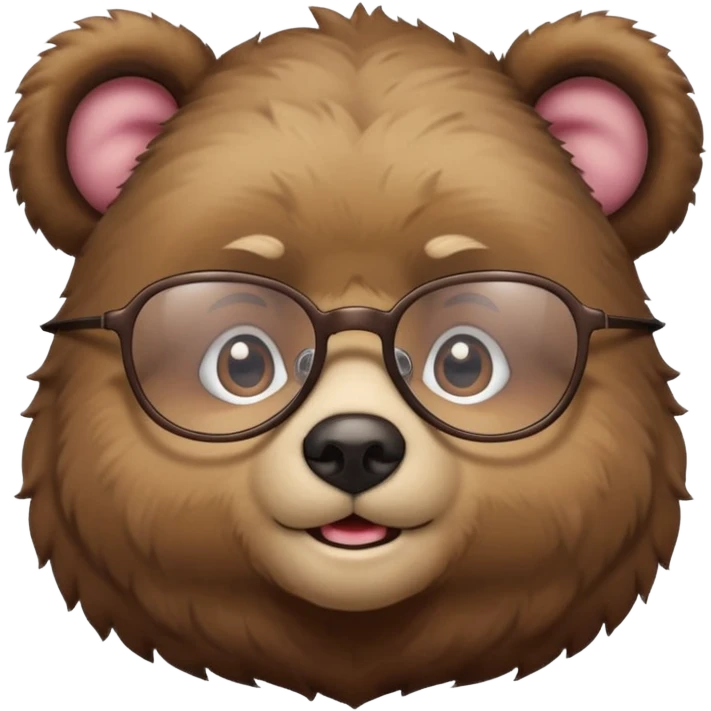 Bear cub with glasses emoji