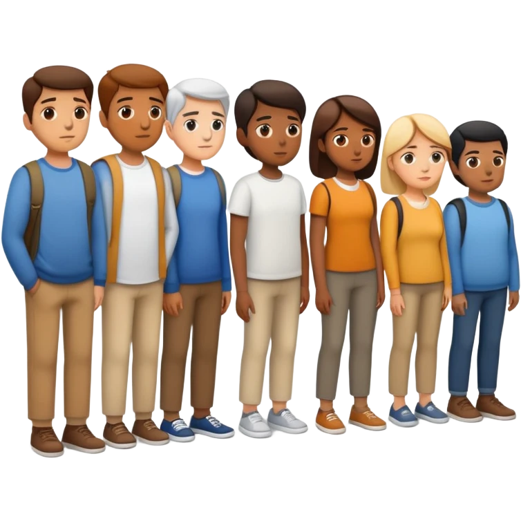 A full-length queue of people emoji