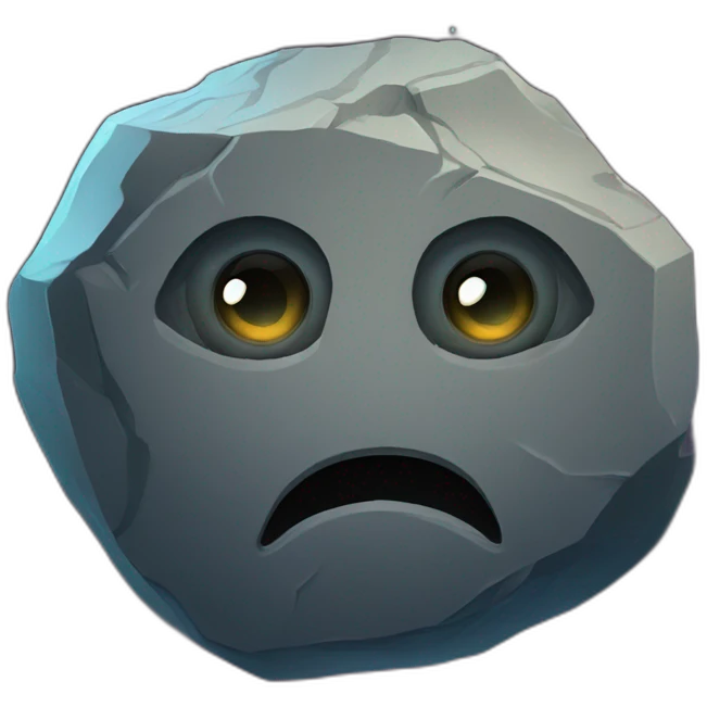 Big Rock with eyes in middle of univers emoji