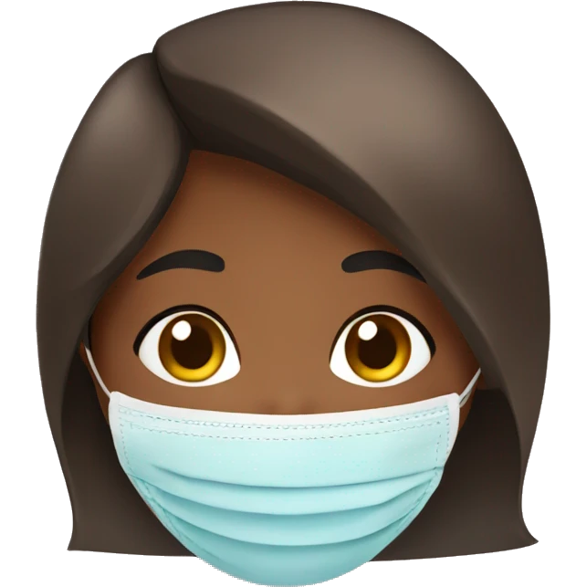 brown skin girl with a face mask emoji