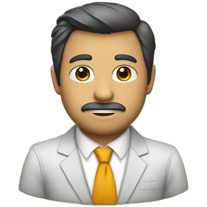 un oso con traje de empresario pensando emoji