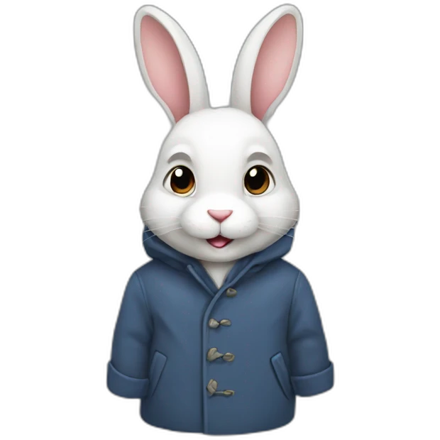 Rabbit in coat emoji